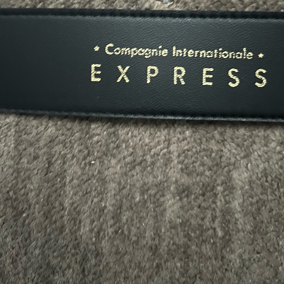 Limited Express Belt L Green Suede Gold Chunky Buckle Vintage Soft - Picture 4 of 5